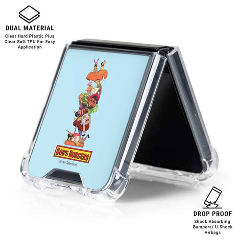 Bobs Burgers Stacked Galaxy Z Flip6 Clear Case